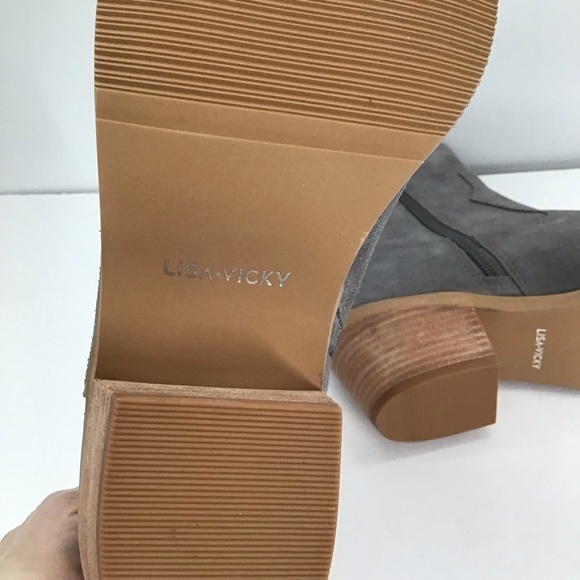 Lisa Vicky Steady Western Ankle Bootie In Stone Casual Block Heel NWOT Size 7 - Picture 4 of 11